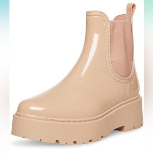 Patent Leather Platform Chelsea Boots - Waterproof - Slip on Booties LAST PAIR